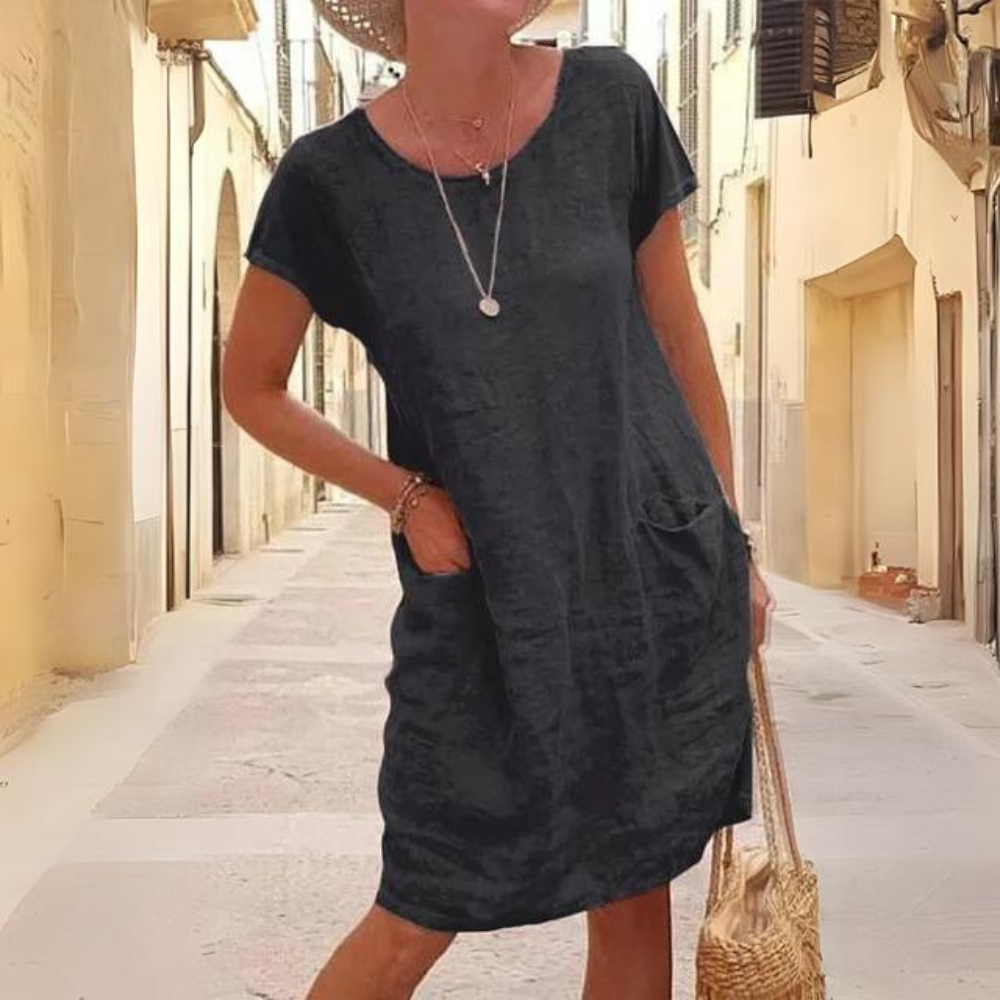 MW | Elegantes Kleid für Damen mit Rundhalsausschnitt