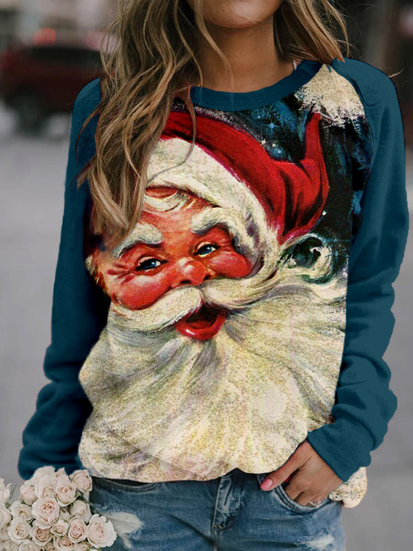 Comstylish Vintage Christmas Santa Claus Art Casual Sweatshirt