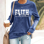 Comstylish Women's Faith Move Mountains Cross Casual Sweatshirt