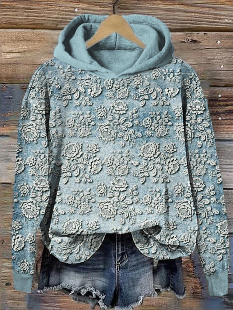 Comstylish Floral Art Women's Hooded Sweatshirt