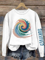 Comstylish Women's Southeast Strong Hurricane Helene Survied Print Sweatshirt