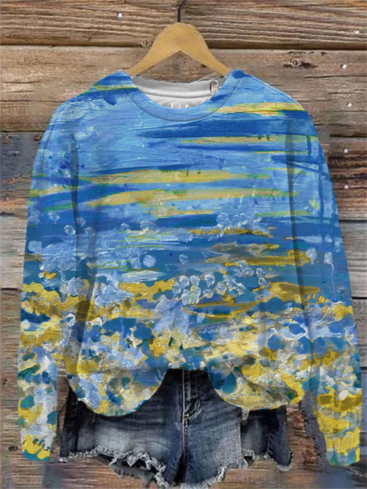 Comstylish We Hope Free Forever Stop Ukr War Oil Paintingprint Sweatshirt