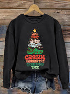 Comstylish Women's Funny Crocin' Around The Christmas Tree Casual Sweatshirt