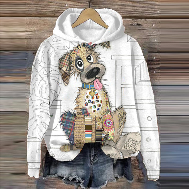 Comstylish Retro Dog Print Women's Sweatshirt
