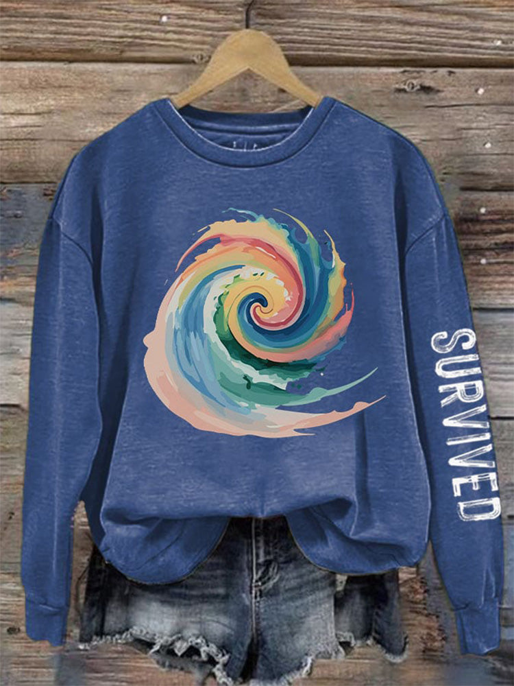 Comstylish Women's Southeast Strong Hurricane Helene Survied Print Sweatshirt