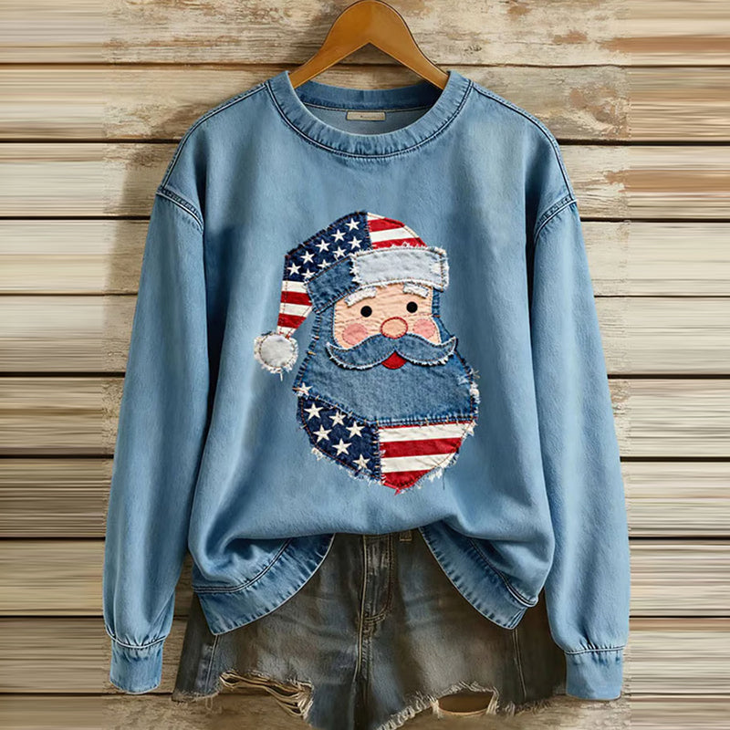 Comstylish Women's Christmas Santa Art Sweatshirt