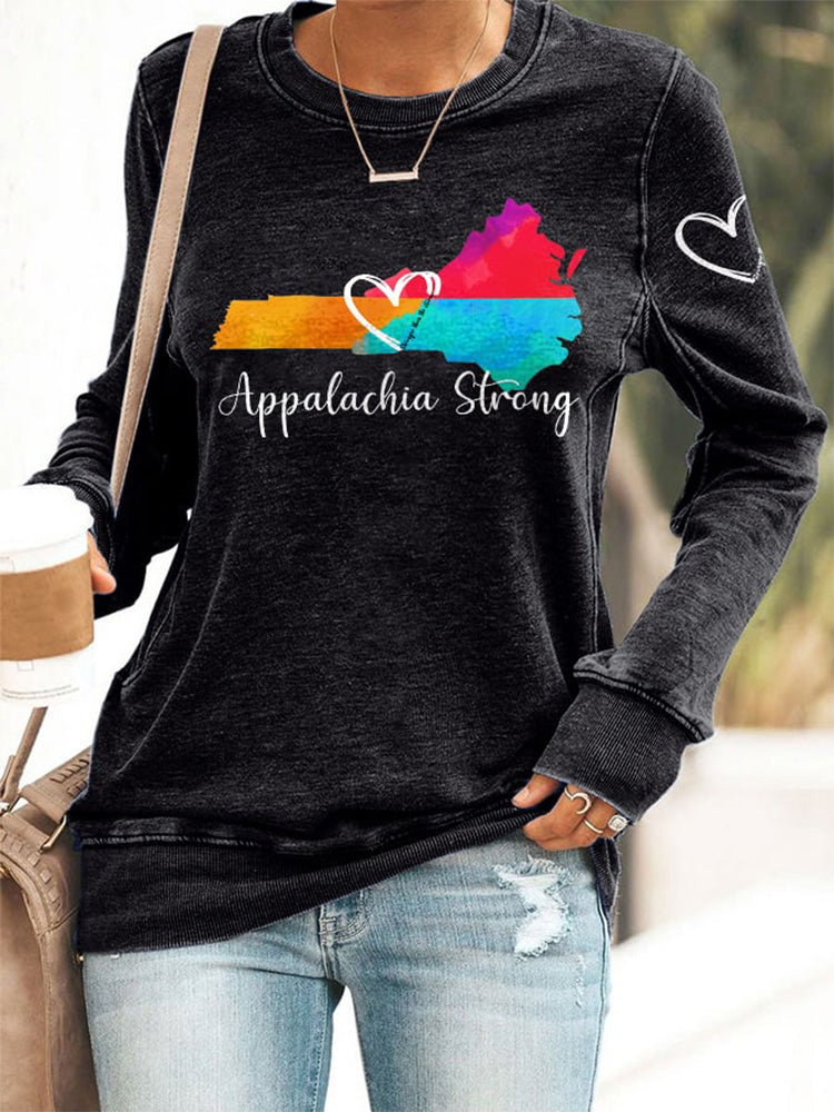 Comstylish Retro Appalachia Strong Hurricane Helene Print Sweatshirt