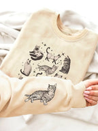 Comstylish Cat Print Women's Crew Neck Sweatshirt