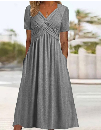 MW | Einfaches Kleid mit V-Ausschnitt