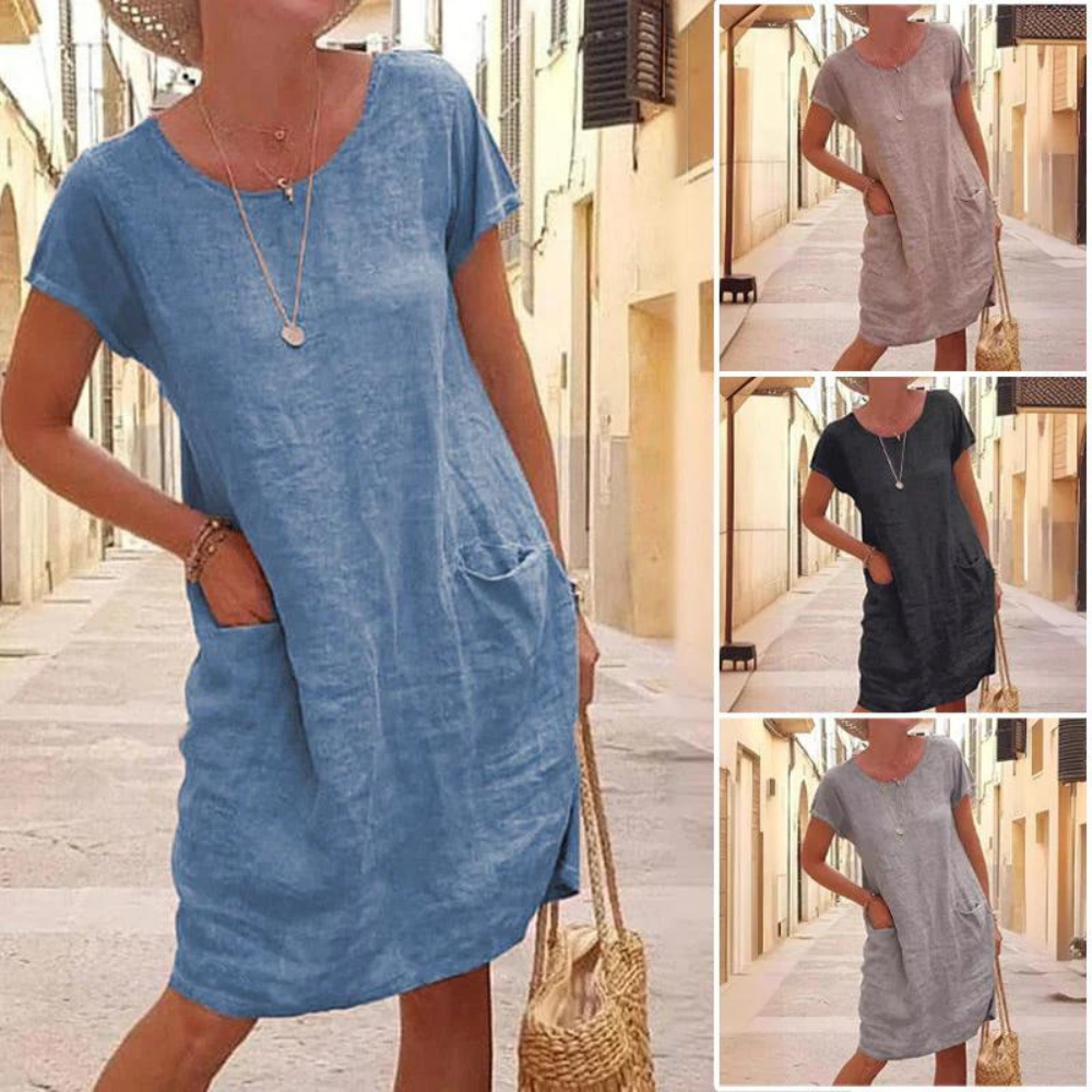 MW | Elegantes Kleid für Damen mit Rundhalsausschnitt