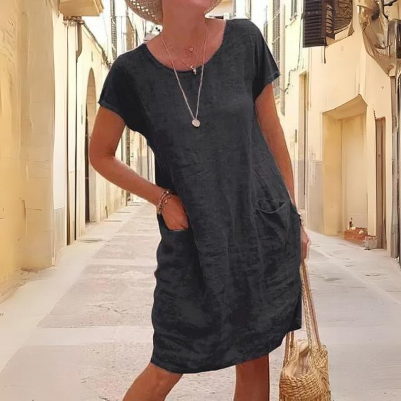 MW | Elegantes Kleid für Damen mit Rundhalsausschnitt