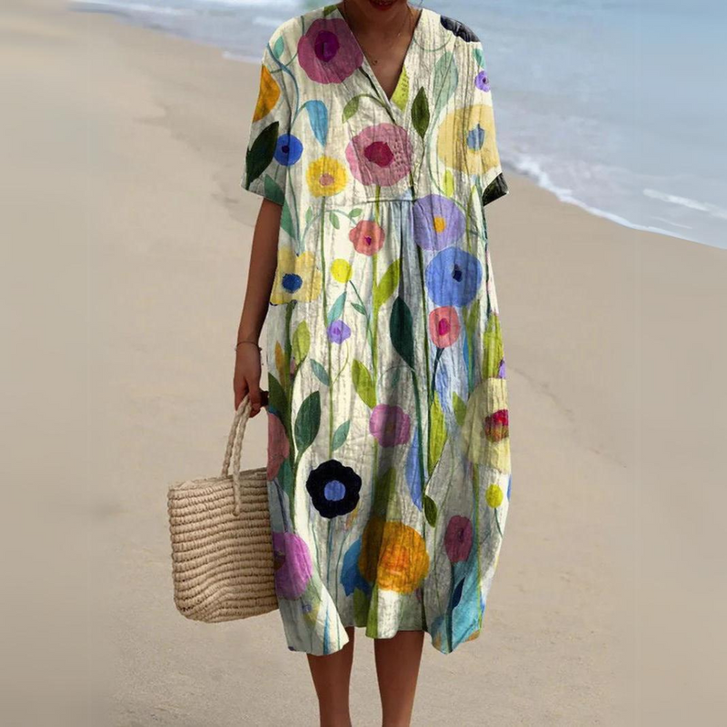 MW | Midikleid mit böhmischem Blumenmuster