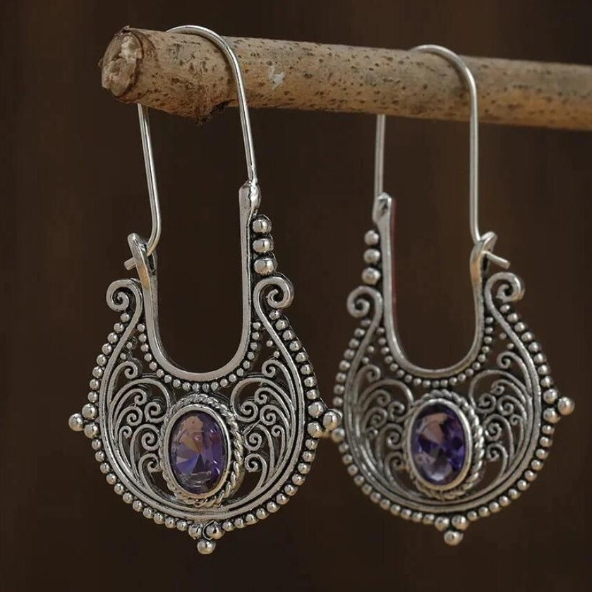 Zarte handwerkliche Silber Ohrring