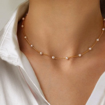 Handgefertigte Vintage Perlen Halskette