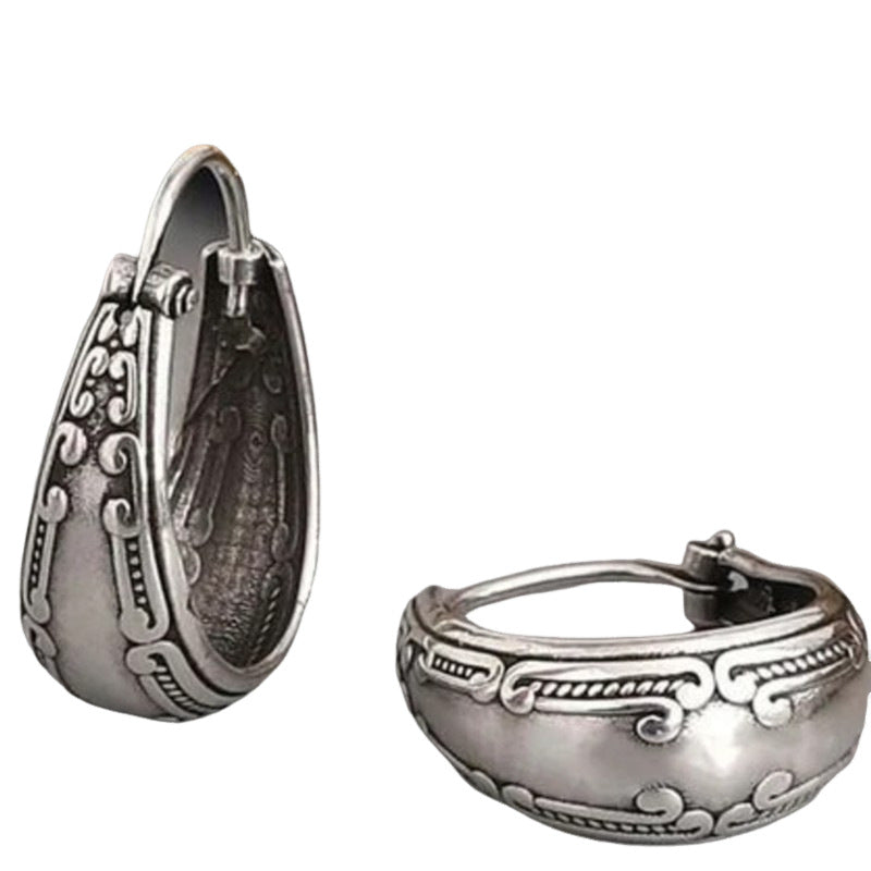 Handgefertigte Vintage Silber Ohrring