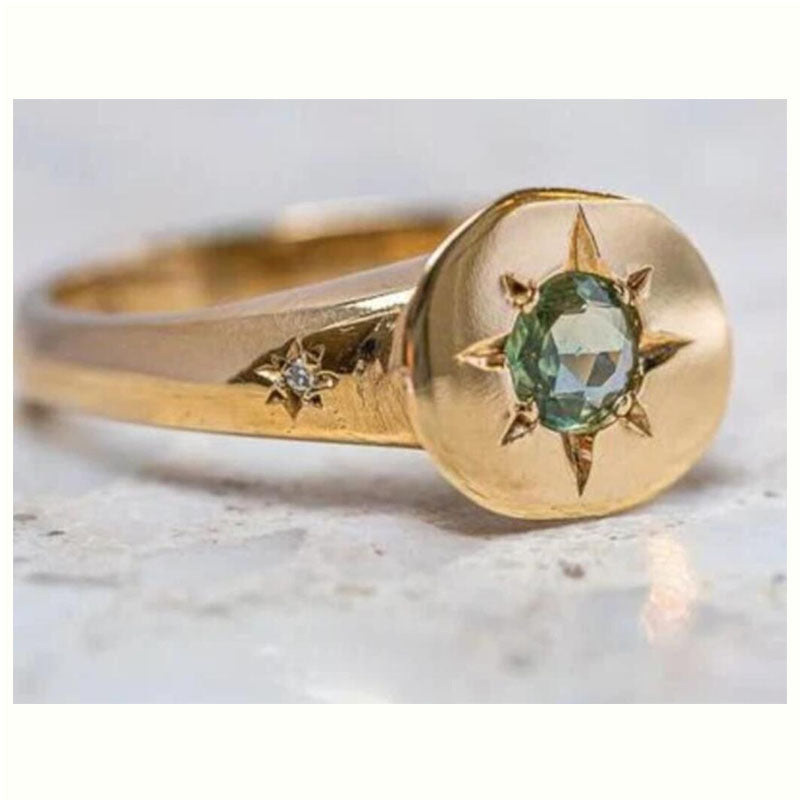 Zarte handwerkliche Gold Ring