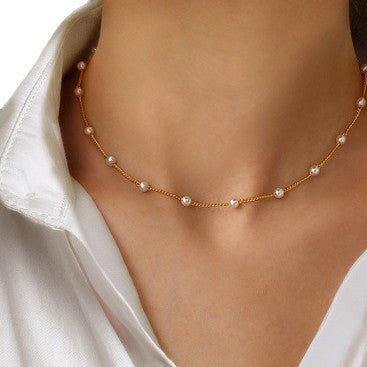 Handgefertigte Vintage Perlen Halskette