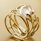 Handgefertigte Vintage Perlen Ring