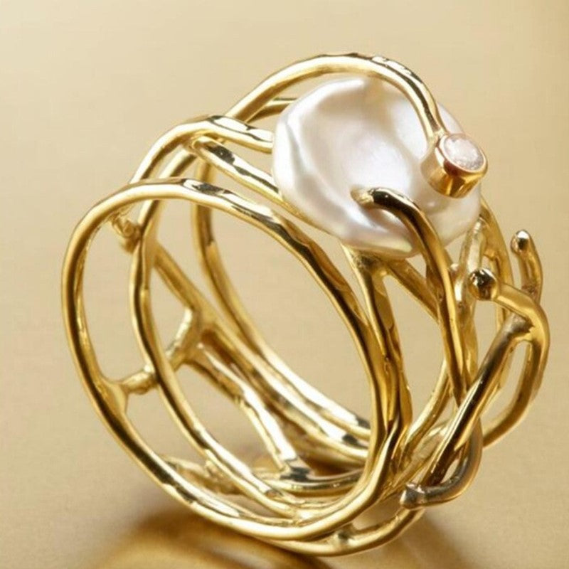 Handgefertigte Vintage Perlen Ring