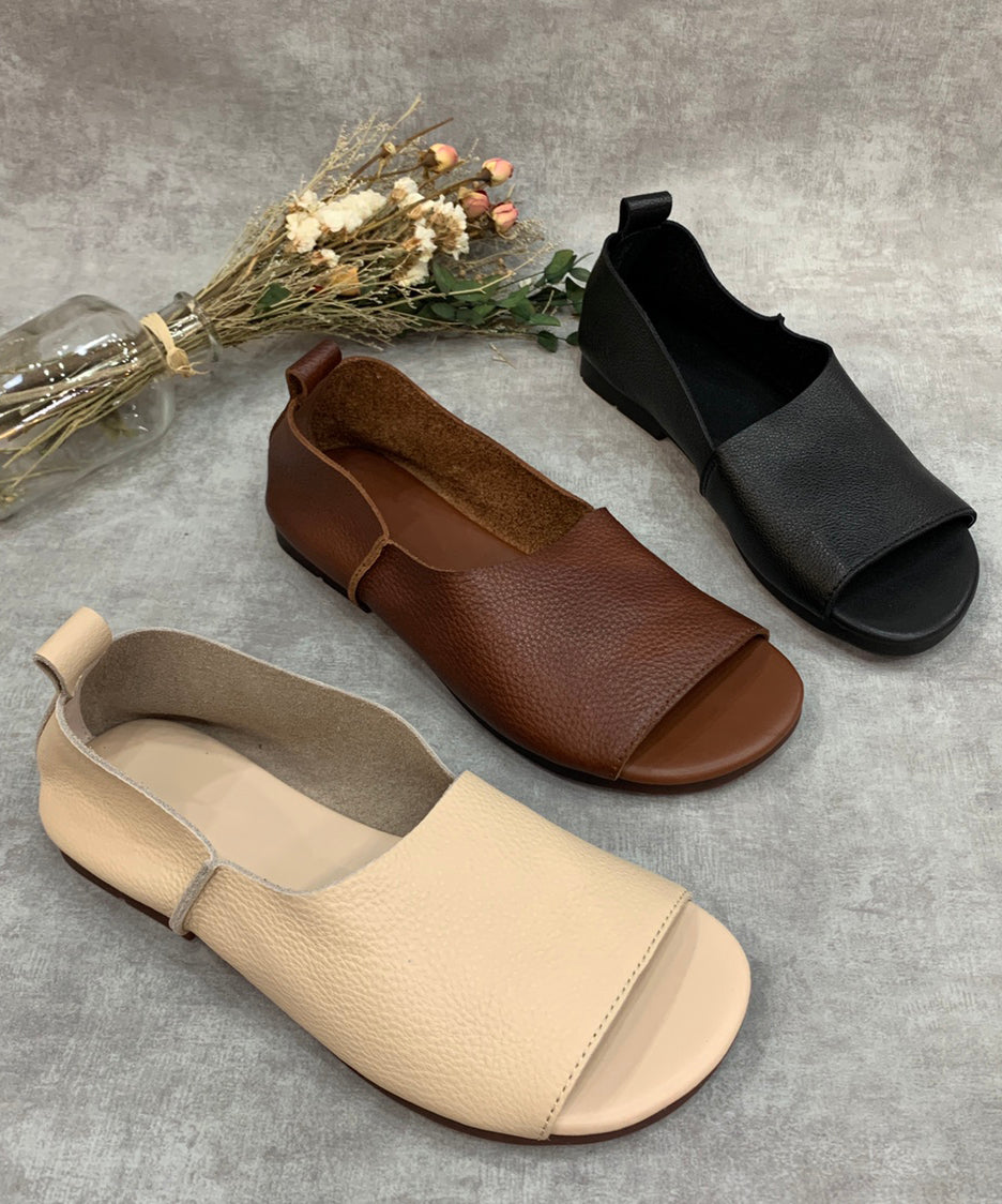 MW | Minimalistische, zehenoffene Slip-on-Flats