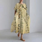 MW | Plus-Size Loose Fit Sommerkleid mit Tasche & O-Ausschnitt Elegantes Sommer Maxikleid