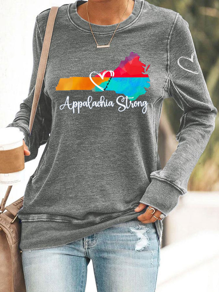 Comstylish Retro Appalachia Strong Hurricane Helene Print Sweatshirt