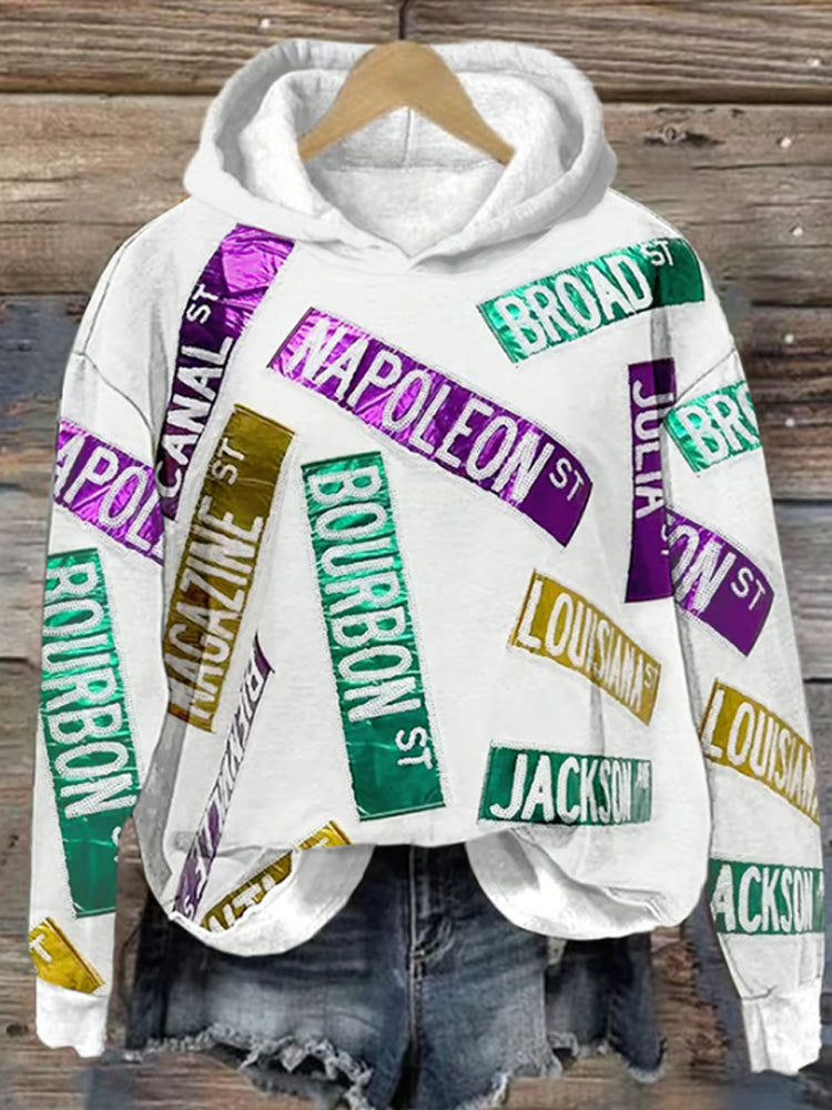 Comstylish Women'S Mardi Gras Print Sweatshirt