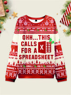Comstylish Funny Christmas Ohh...this Calls For A Spreadsheet Print Casual Sweatshirt