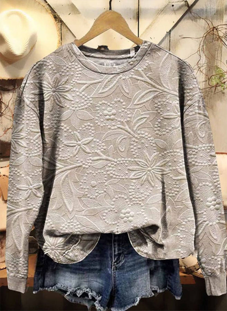 Comstylish Women's Hippie Flowers Print Sweatshirt