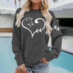 Love Cat Fashion Print Women's Casual Sweatshirt elevenforest