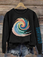 Comstylish Women's Southeast Strong Hurricane Helene Survied Print Sweatshirt