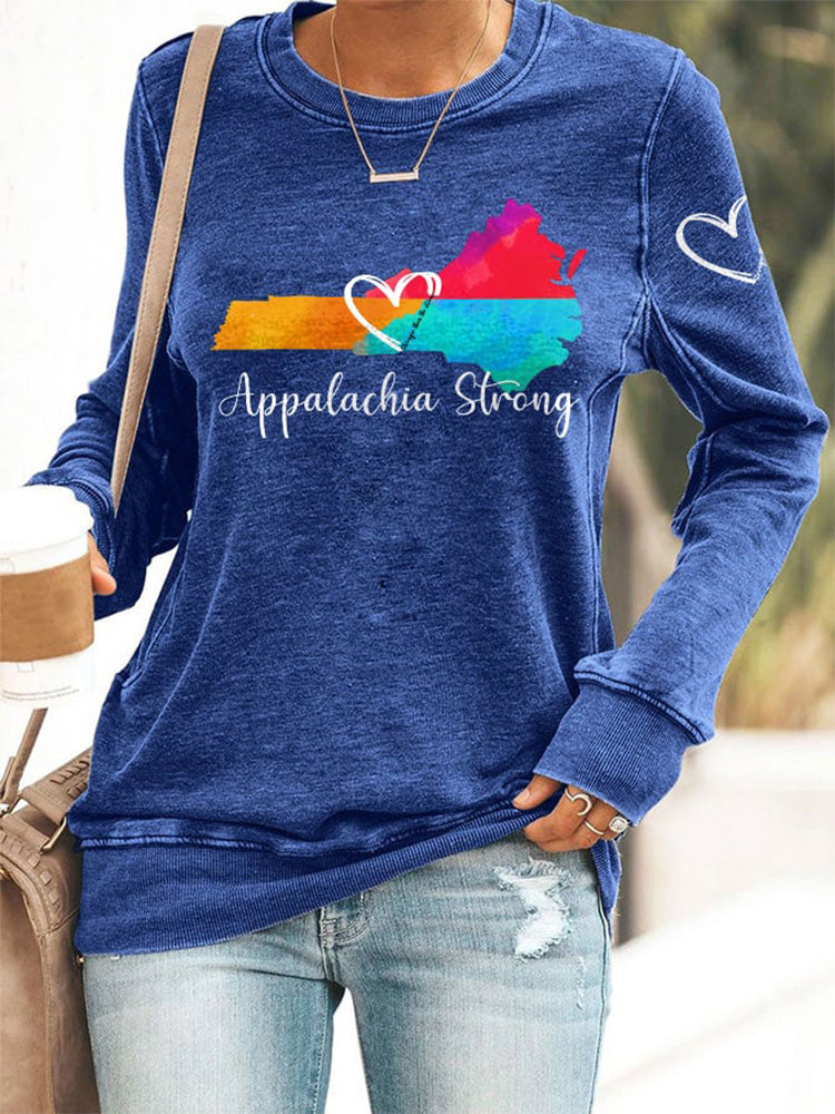 Comstylish Retro Appalachia Strong Hurricane Helene Print Sweatshirt