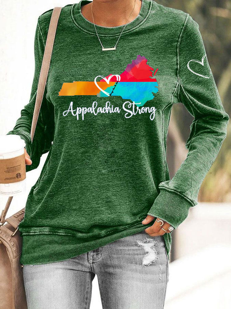 Comstylish Retro Appalachia Strong Hurricane Helene Print Sweatshirt