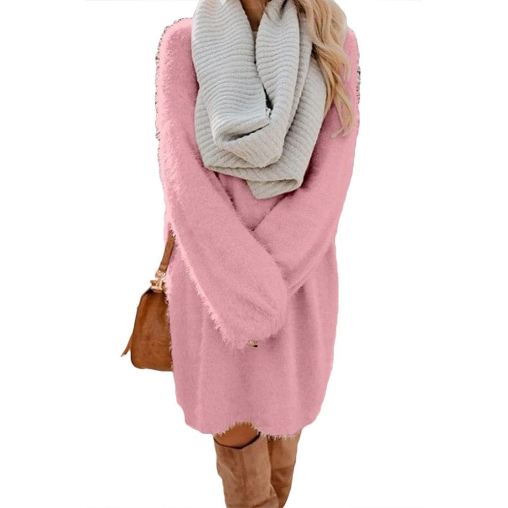 MW | Gestricktes Minikleid mit Pullover-Stil