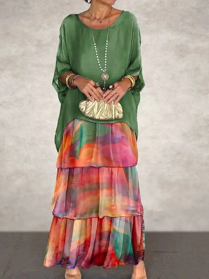 MW | Locker geschichtetes Maxikleid