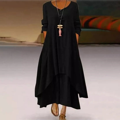 MW | Mehrlagiges fließendes Midikleid